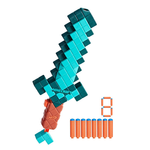 NERF Minecraft Diamond Sword Dart Blaster with 8 N1 Darts