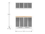 NewAge Bold 3.0 Series All-in-One Lockable Steel Garage Cabinetry Set with Bamboo Top, White/Platinum, 48-in x 18-in x 76.75-in, 5-pc image 2