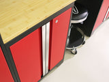 NewAge Bold 3.0 Series All-in-One Lockable Steel Garage Cabinetry Set with Stainless Steel Top, Black/Red, 48-in x 18-in x 76.75-in, 5-pc image 4