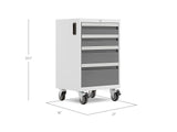 NewAge Bold 3.0 Series Lockable 4-Drawer Rolling Tool Cabinet, Fully-Welded, 600-lb Capacity, White/Platinum, 21-in image 3