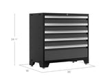 NewAge Bold 3.0 Series Lockable 5-Drawer Steel Tool Cabinet with Adjustable Legs, Fully-Welded, Black/Grey, 36-in image 4