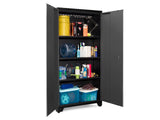 NewAge Bold Series Lockable 24-Gauge Steel RTA Storage Locker with 3 Shelves, Grey/Black, 42-in image 3
