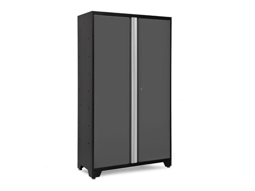 NewAge Bold Series Lockable 24-Gauge Steel RTA Storage Locker with 3 Shelves, Grey/Black, 48-in