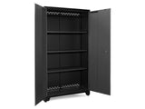 NewAge Bold Series Lockable 24-Gauge Steel RTA Storage Locker with 3 Shelves, Grey/Black, 48-in image 3