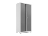 NewAge Bold Series Lockable 24-Gauge Steel RTA Storage Locker with 3 Shelves, Platinum/White, 36-in image 2