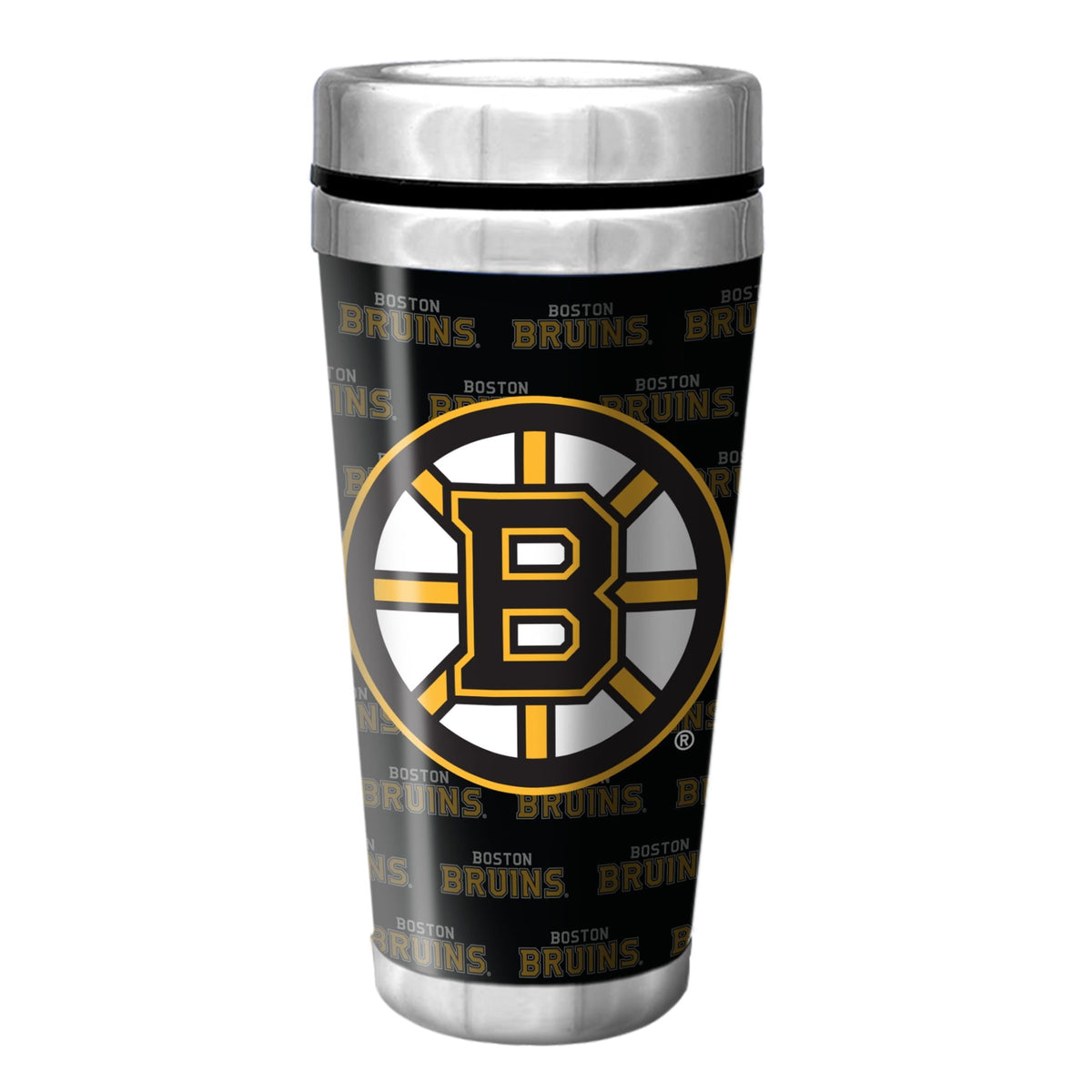 NHL Boston Bruins Hockey Logo Full Wrap Travel Mug, 16-oz