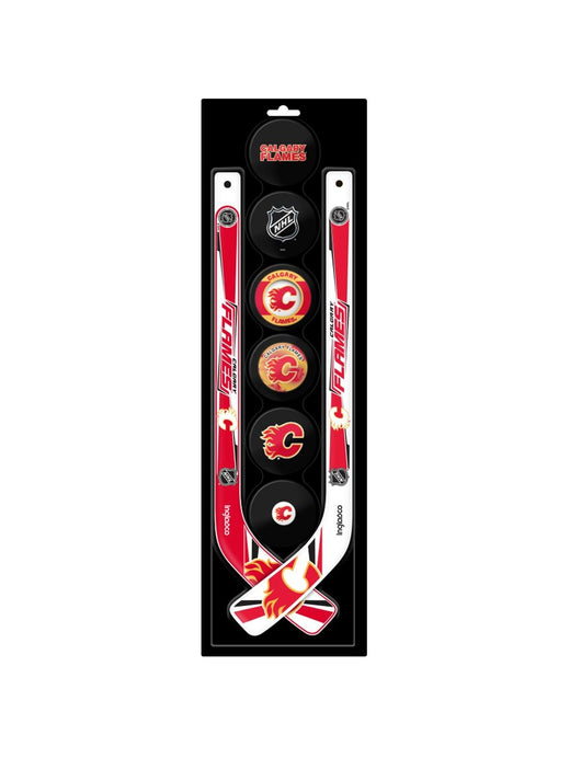 NHL Calgary Flames Mini Hockey Pucks & Sticks Set, 8-pcs