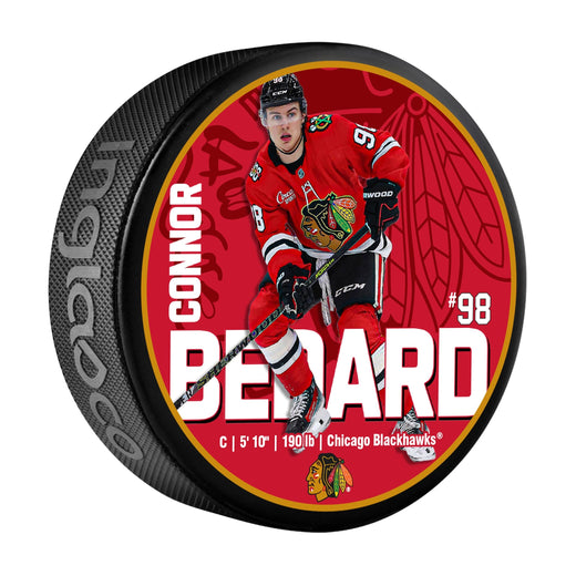 NHL Chicago Blackhawks Connor Bedard Hockey Puck, 6-oz