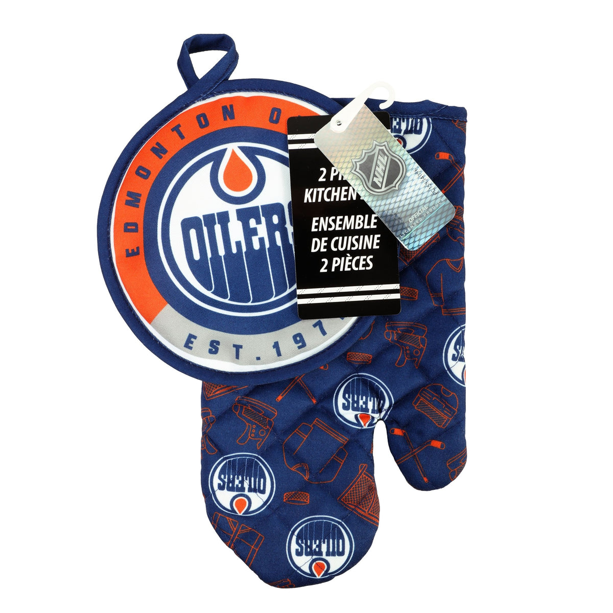 NHL Edmonton Oilers Kitchen Oven Mitt Pot Holder Set, 2-pc