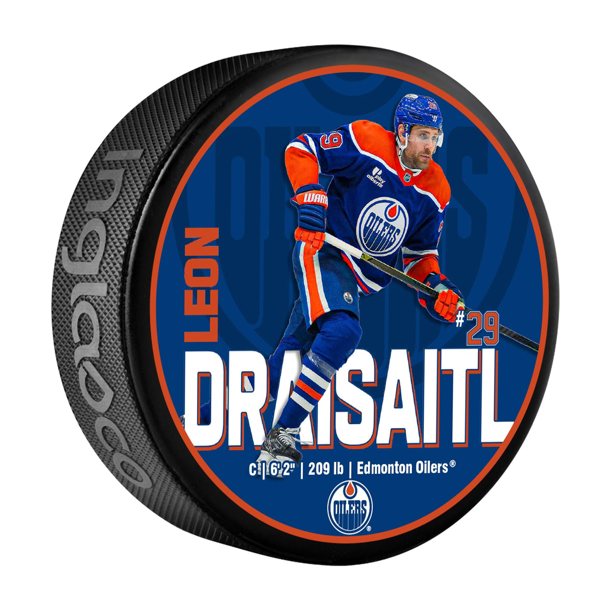 NHL Edmonton Oilers Leon Draisaitl Hockey Puck, 6-oz