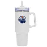 NHL Edmonton Oilers Travel Mug with Straw and Handle, 40-oz