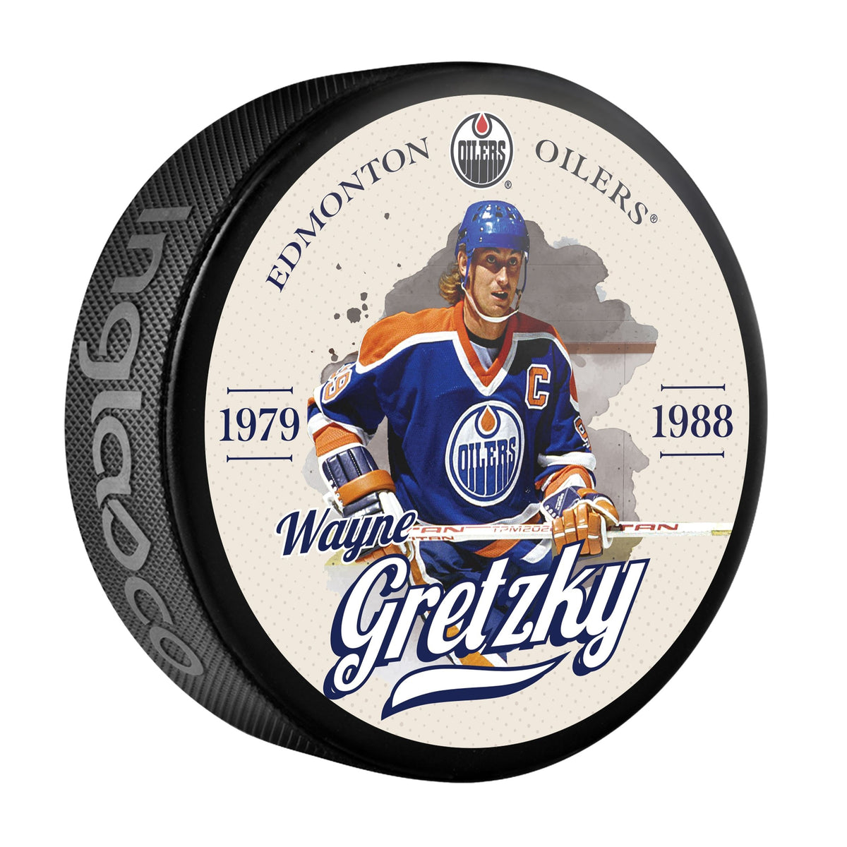 NHL Edmonton Oilers Wayne Gretzky Hockey Puck, 6-oz