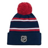 NHL Montreal Canadiens Jacquard Cuffed Knit Pom Toque, Youth image 3