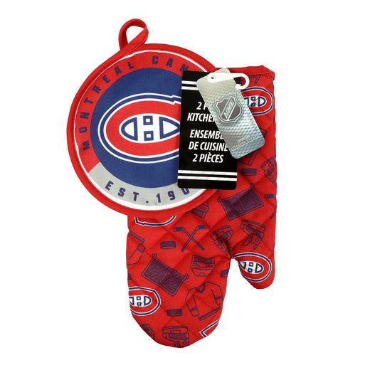 NHL Montreal Canadiens Kitchen Oven Mitt Pot Holder Set, 2-pc