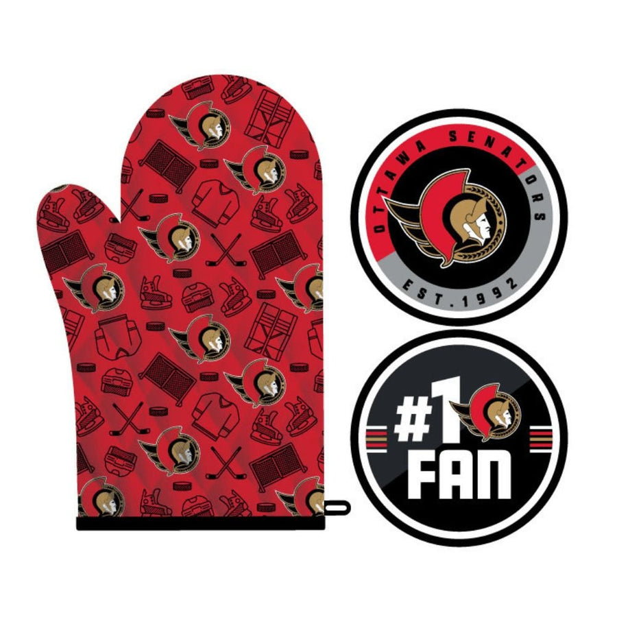 NHL Ottawa Senators Kitchen Oven Mitt Pot Holder Set, 2-pc
