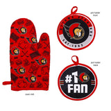 NHL Ottawa Senators Kitchen Oven Mitt Pot Holder Set, 2-pc image 3