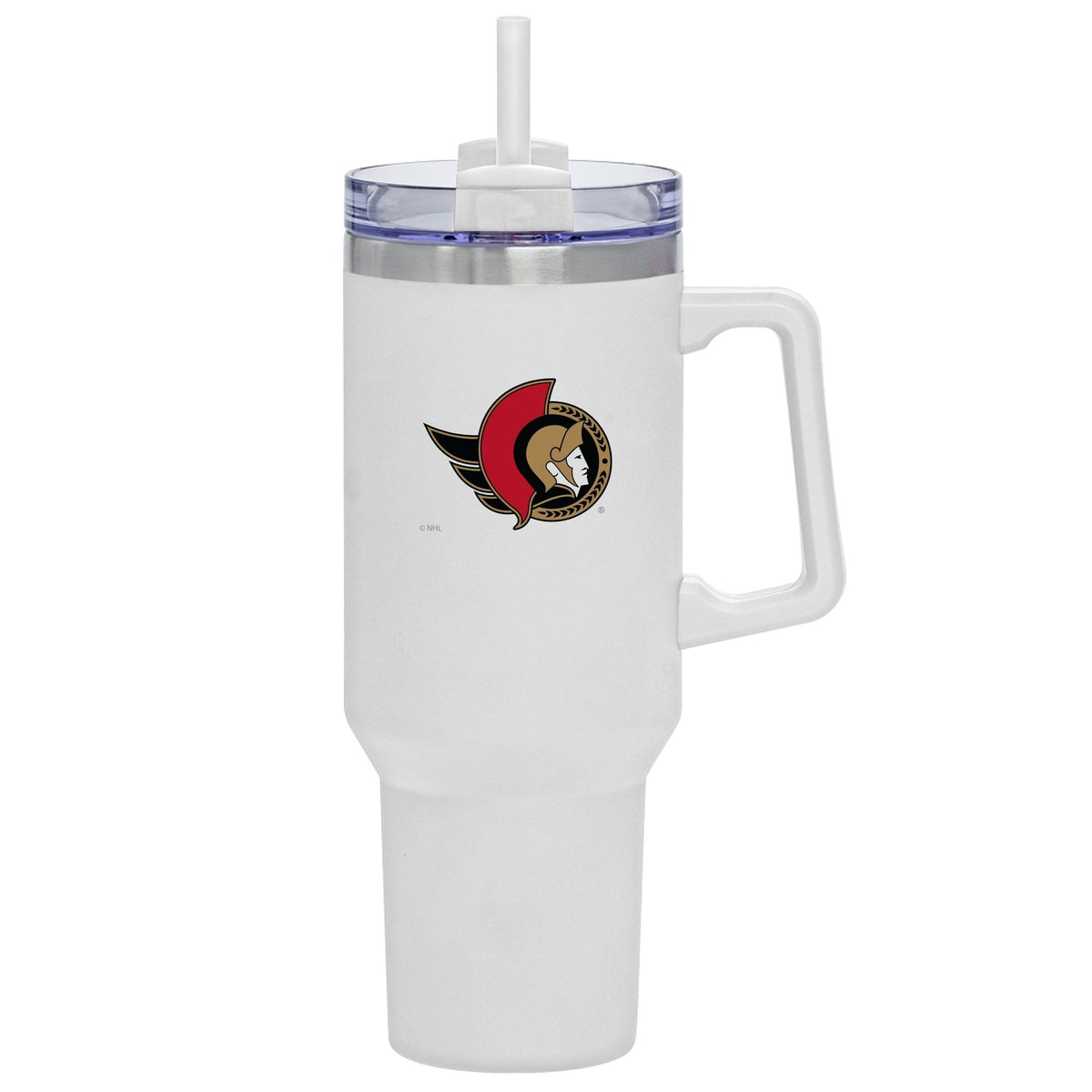 NHL Ottawa Senators Travel Mug with Straw and Handle, 40-oz