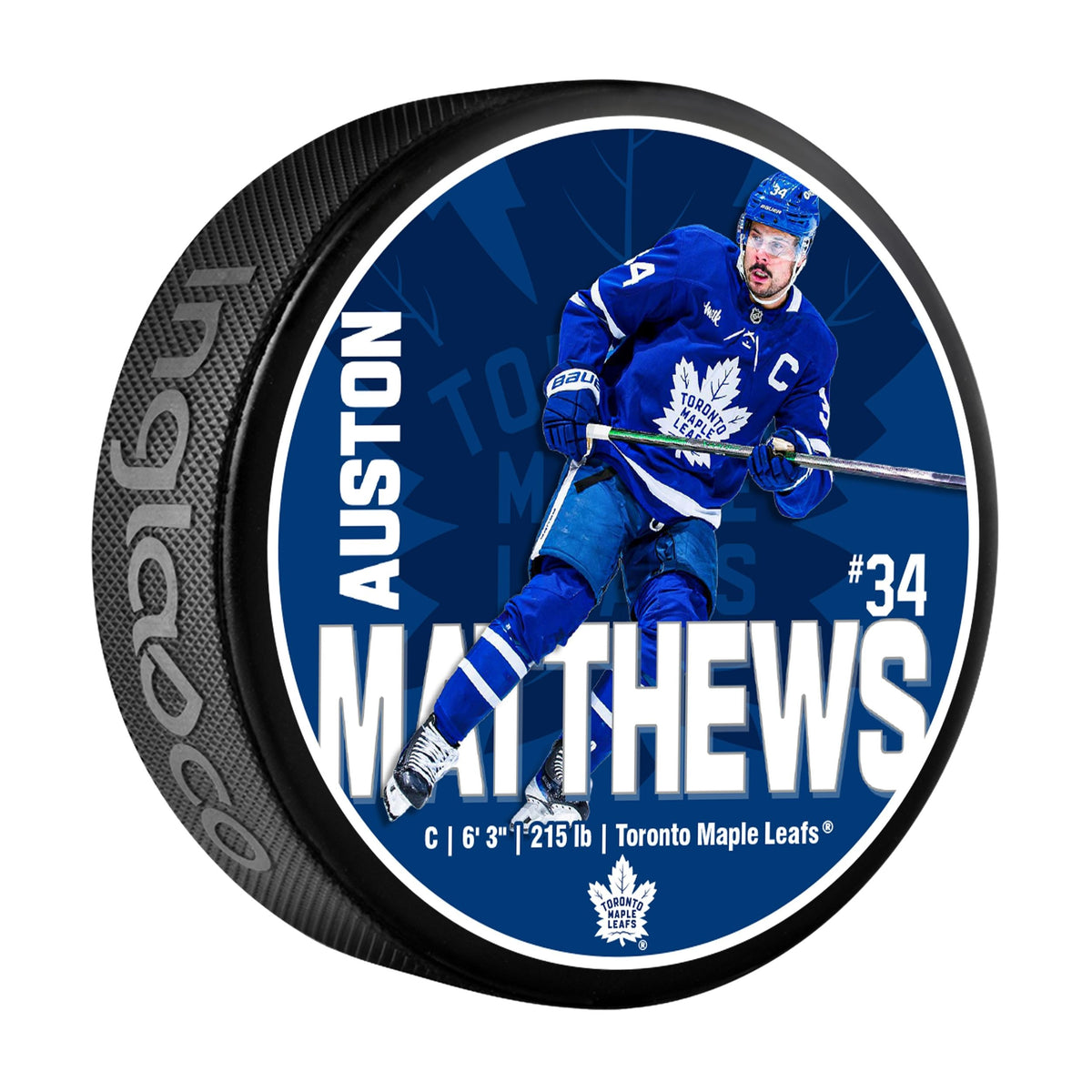 NHL Toronto Maple Leafs Auston Matthews Hockey Puck, 6-oz
