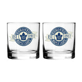 NHL Toronto Maple Leafs Hockey Rocks Glass, 2-pk