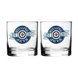 NHL Winnipeg Jets Hockey Rocks Glass, 2-pk