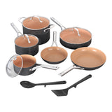 Ninja Extended Life Essential Ceramic Cookware Set, 12-pc, Dark Grey