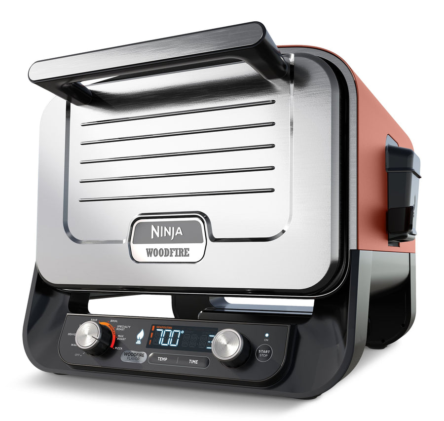 Ninja Woodfire 8-in-1 Electric Outdoor Oven for Pizza, Max Roast, Specialty Roast, Broil, Bake, Smoker, Dehydrate and Keep Warm, 105-700°F