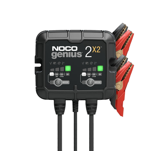 NOCO GENIUS2X2 Smart Battery Charger/Maintainer/Desulfator, 2-Bank, 4-Amp, 6V/12V