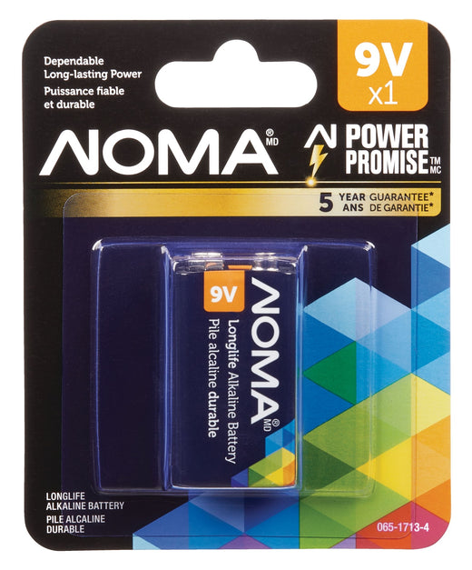 NOMA 1-pk 9V / 9 Volt Alkaline Battery, Long Lasting, All Purpose