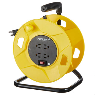 NOMA 100-ft Extension Cord Storage Reel with 4 Grounded Outlets and Circuit Breaker
