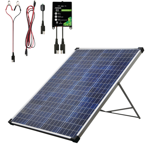 NOMA 100 Watt, 12V Crystalline Solar Panel Kit with Stand and Charge Controller