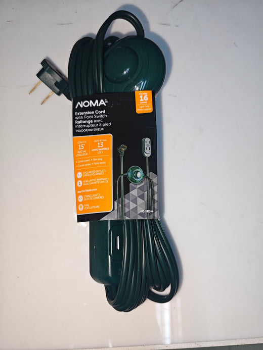 NOMA 14-ft 7-in 16/2 Indoor Extension Cord, ON/OFF Foot Switch, Green