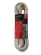 NOMA 14/3 Indoor Extension Cord with Right Angle Plug, 3 Grounded Outlets, White