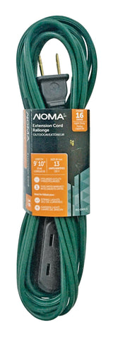 NOMA 16/2 Outdoor Extension Cord with 3 Outlets, Green