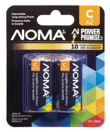 NOMA 2-pk C Alkaline Batteries, Long Lasting