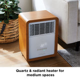 NOMA 3-Setting Cabinet Heater with Child Lock, Quartz and Radiant Heating, Wood Grain Finish image 3