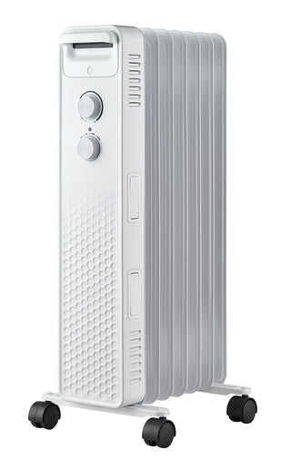 NOMA 3-Setting Mechanical Oil Filled Heater with Adjustable Thermostat, Castors & Handle, 1500W, White