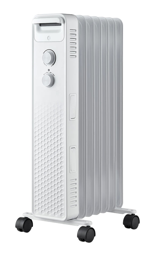 NOMA 3-Setting Mechanical Oil Filled Heater with Adjustable Thermostat, Castors & Handle, 1500W, White