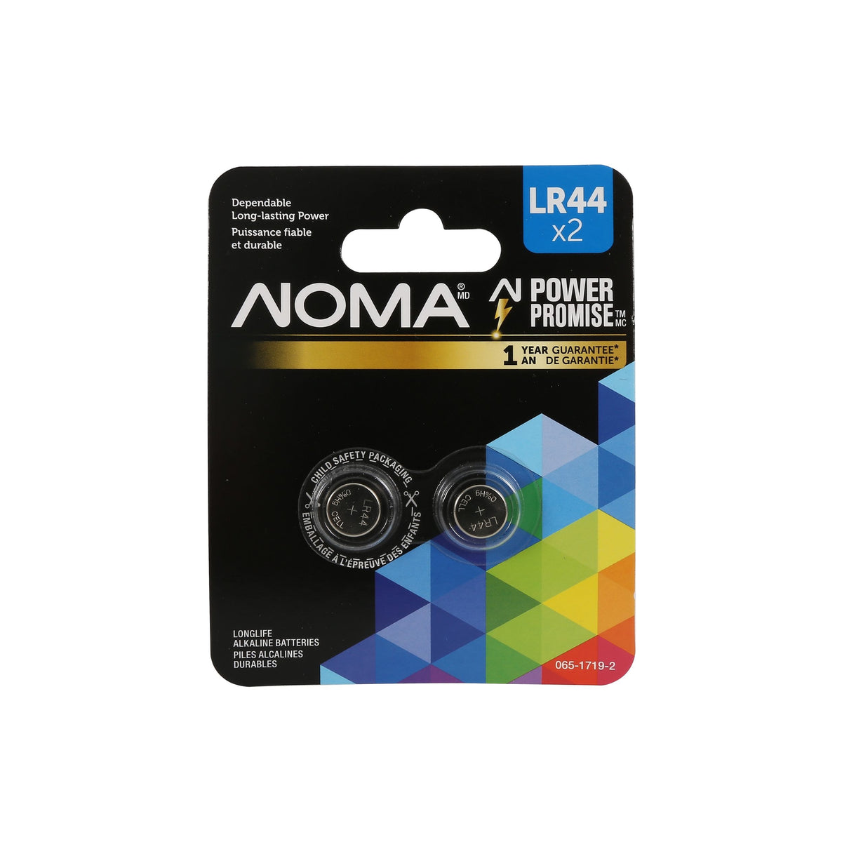 NOMA 357 LR44 AG13 303 A76 1.5V / 1.5 Volt Alkaline Button Coin Cell Batteries, 2-pk