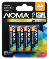 NOMA 4-pk AA Alkaline Batteries, Long Lasting, All Purpose