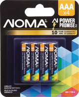 NOMA 4-pk AAA Alkaline Batteries, Long Lasting, All Purpose