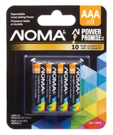 NOMA 8-pk AAA Alkaline Batteries, Long Lasting, All Purpose