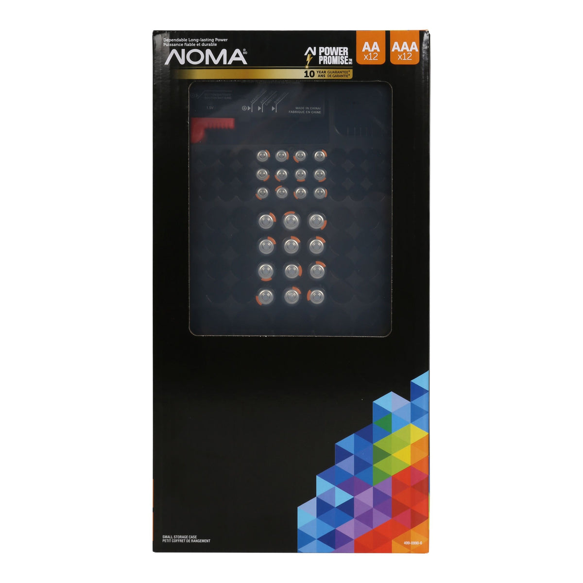 NOMA AA & AAA Alkaline Battery Storage Case Combo Set, Long Lasting, All Purpose, 24-pk
