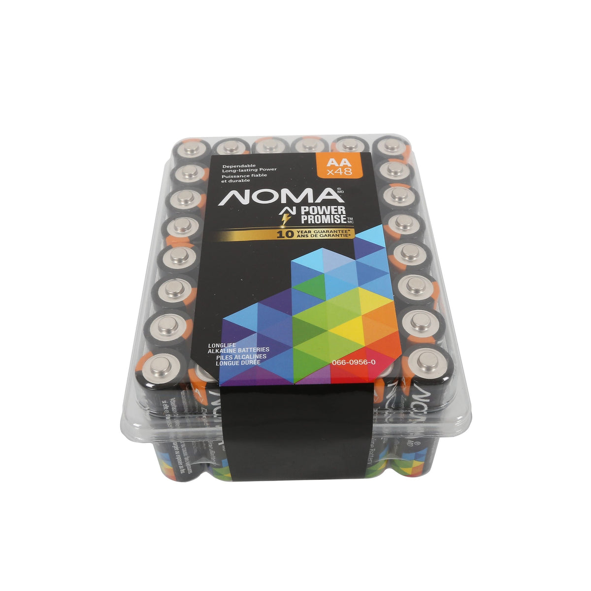 NOMA AA Alkaline Batteries in Clam Shell Box, 48-pk