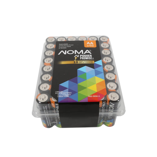 NOMA AA Alkaline Batteries in Clam Shell Box, 48-pk