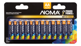 NOMA AA Alkaline Batteries, Long Lasting, All Purpose, 24-pk