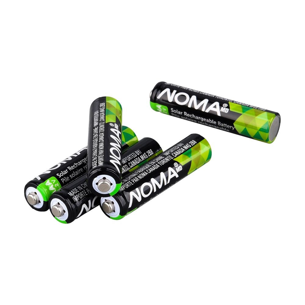 NOMA AAA Ni-MH 300mAh Rechargeable Batteries for Solar Lights, 1.2V, 4-pk