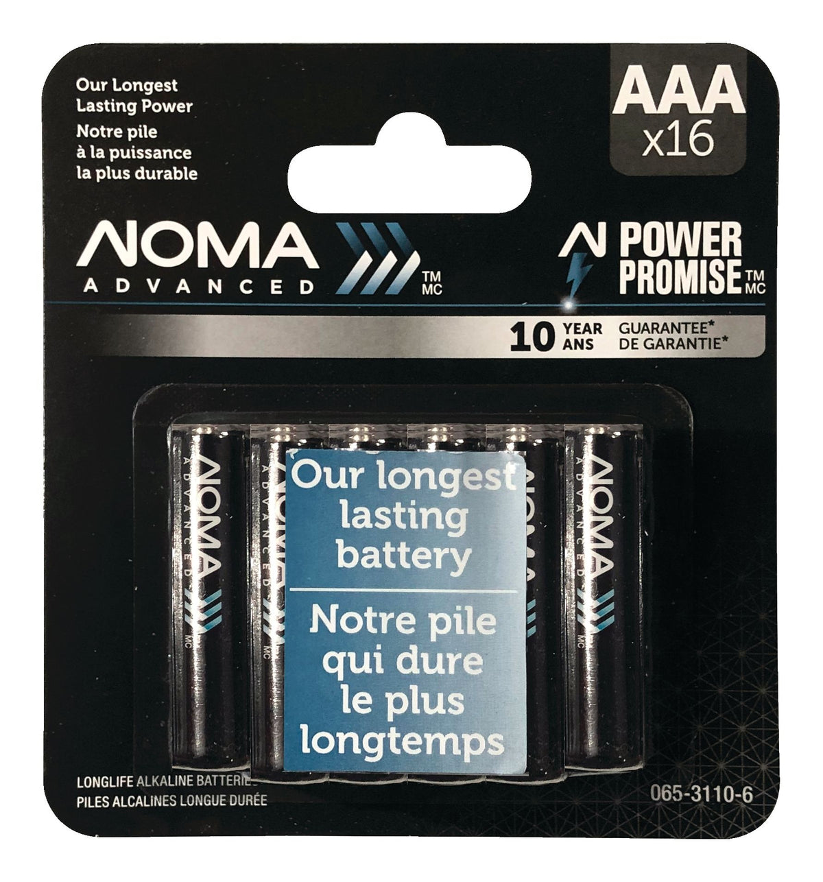 NOMA Advanced 16-pk AAA Alkaline Batteries, Long Lasting, All Purpose