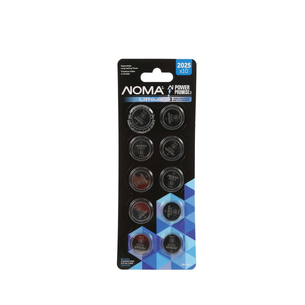 NOMA CR2025 Button Cell Batteries, 10-pk