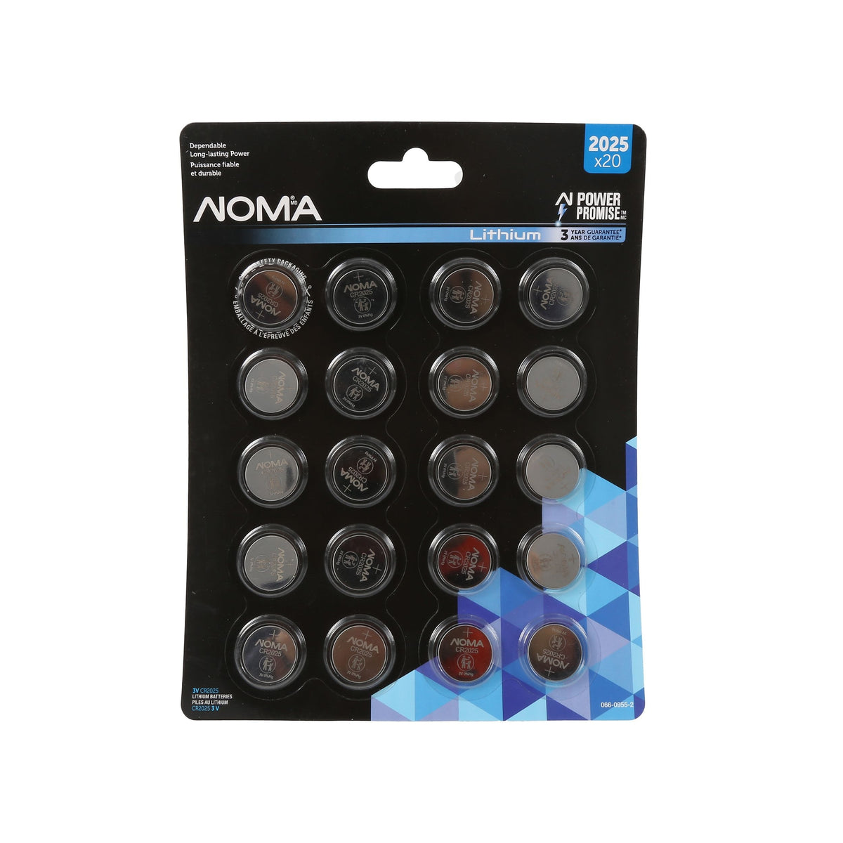 NOMA CR2025 Button Cell Batteries, 20-pk