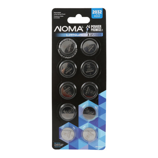 NOMA CR2032 Button Cell Batteries, 10-pk